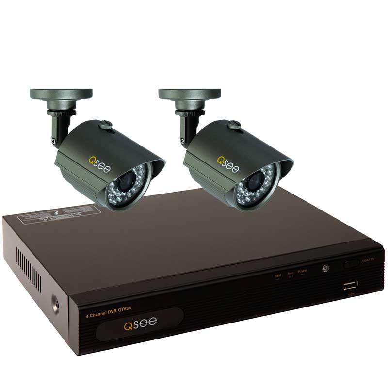 Kit de DVR QSEE de 4 Canales con 2 Cámaras Precio Guatemala