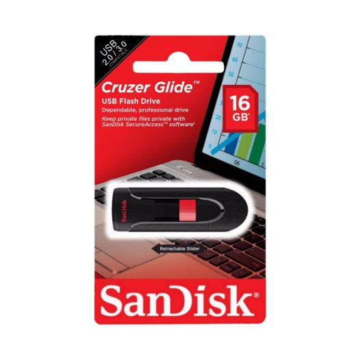 Memoria USB SanDisk Cruzer Blade 128GB 2.0 negro y rojo