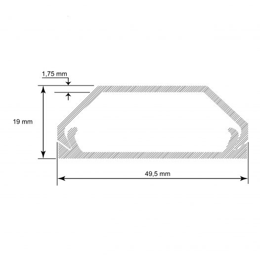 CANALETA 2 METROS PARA CABLES 2407-8G 16X10MM. NEGRA