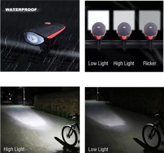 Luz trasera para bicicleta, luz trasera para bicicleta LED potente  recargable por USB, luz trasera ultrabrillante para bicicleta deportiva  para mochila con casco de ciclismo (negro)