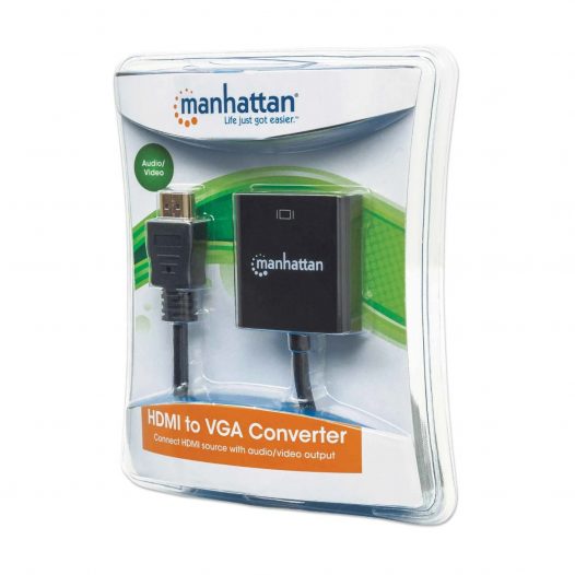 Convertidor / adaptador VGA a HDMI + audio (PC y portátiles) - Tecnopura