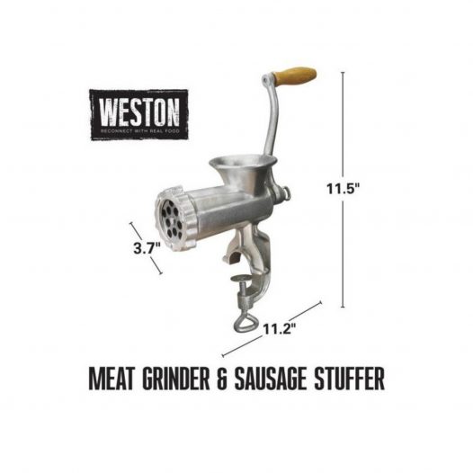 Weston molino de carne, #10, Plateado