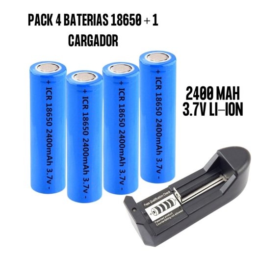 Pack 4 Baterías ICR 18650 2400 mAh +  Precio Guatemala - Kemik Guatemala -  Compra en línea fácil