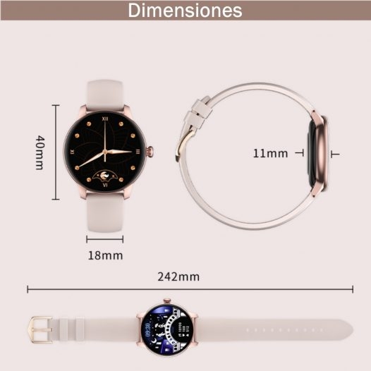  Reloj inteligente para mujer Kieslect L11, reloj de pulsera  para llamadas de teléfono, recibimiento de texto, podómetro, rastreador de  calorías, modos deportivos, monitor de sueño de presión arterial de  frecuencia cardíaca