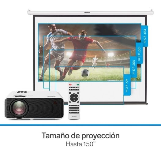 Proyector multimedia Full HD Steren PRO-400, 9000 lúmenes, portátil
