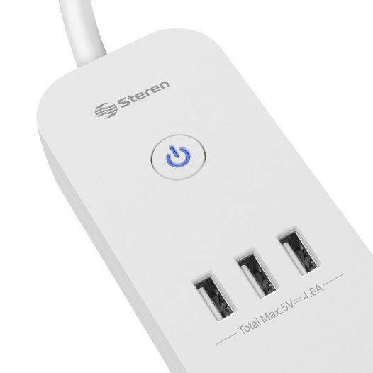 Regleta inteligente Steren Wi-Fi de 4 contactos y 3 USB - Guatemala