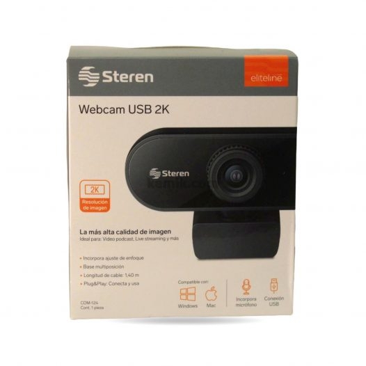 Steren Webcam USB 2K con Micrófono Integrado