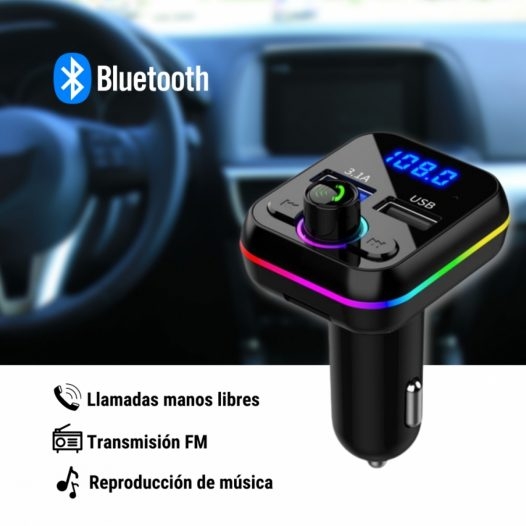 Transmisor FM bluetooth manos libres para auto 