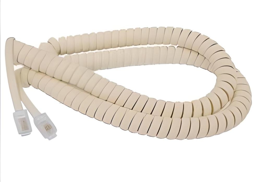 Cable espiral plug a plug RJ9 de 4.5m, para auricular t