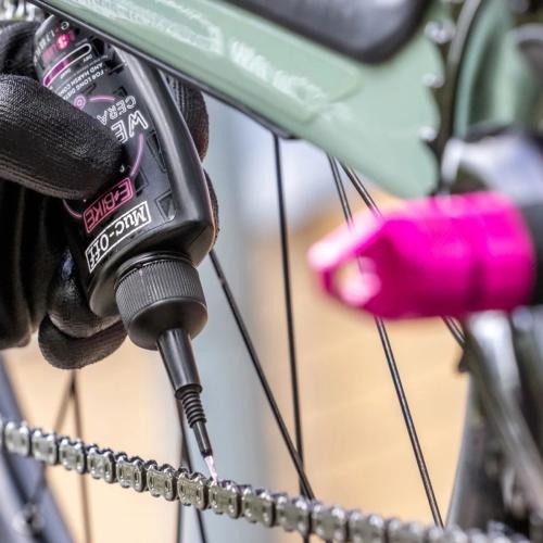 Muc-Off eBike - Lubricante de cadena para todo tipo de clima, 8.5 onzas  líquidas, lubricante de bicicleta, aceite de cadena de bicicleta, cera de