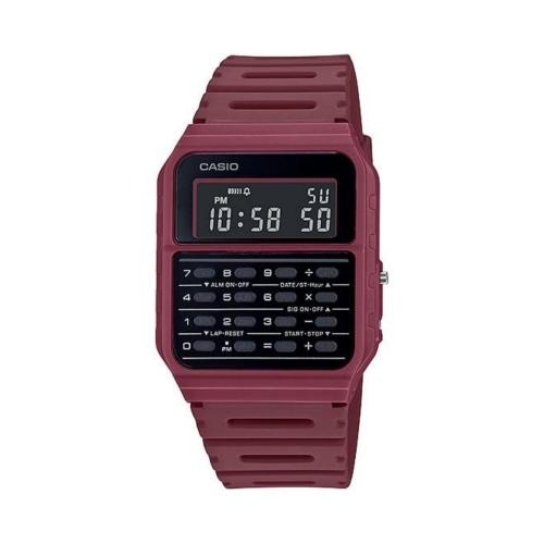 Casio Reloj Calculadora de Acero Inoxidable para Hombre CA53 - Rojo
