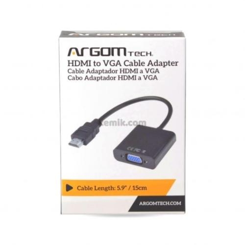 Argom Adaptador de HDMI a VGA 15cm Negro