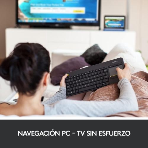 Teclado Inalámbrico Con Touchpad Incorporado, Para Controlar La PC  Conectada A La TV, Color Negro, K400 Plus Logitech : Precio Guatemala