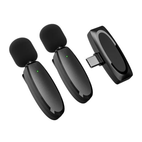 Micrófono Inalámbrico Lavalier Binden Para Celular Tipo C Color Negro