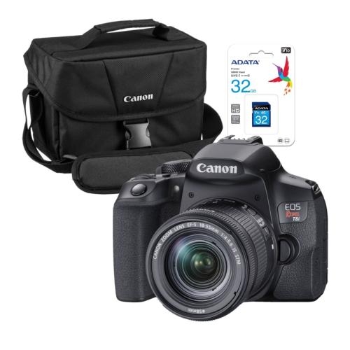 Cámara Canon EOS Rebel T7 + Lente EF-S 18-55MM + Memoria Micro SD 64GB +  Maletín