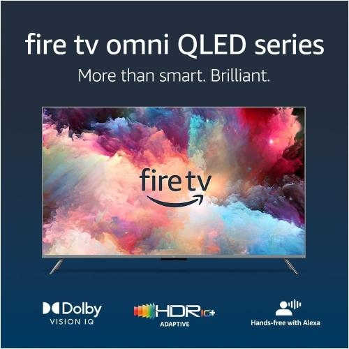 Televisión inteligente  Fire TV Omni QLED Series de 65 en 4K UHD con  Dolby Vision IQ, fondo ambiental de Fire TV, atenuación local y control