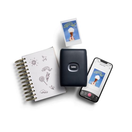  FUJIFILM Instax Mini Link 2, impresora instantánea para  smartphone y película Instax Mini, paquete de 20 unidades. iPhone  INSTAXAiR™, aplicación Adroid, Bluetooth, inalámbrica, mini impresora  fotográfica (azul espacial), impresión de video
