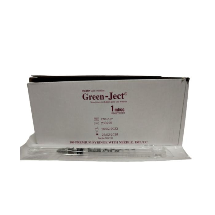 Green-ject Jeringa 1cc - 27x1/2, 100 | Precio Guatemala | Kemik