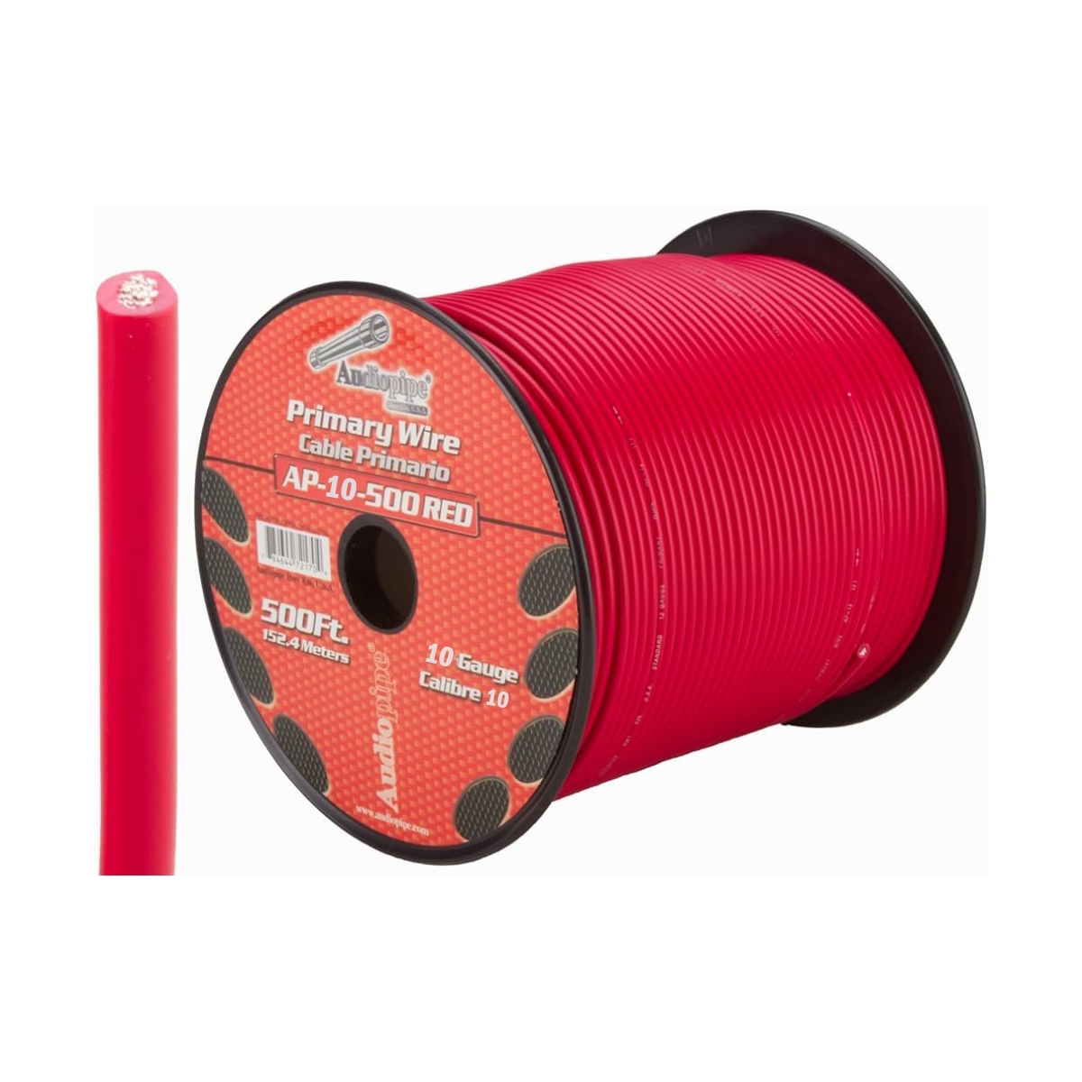 AUDIOPIPE Cable con cremallera para altavoz de calibre 12 (500 pies),  cables de altavoz rojo y negro unidos primarios, cable de altavoces  trenzados