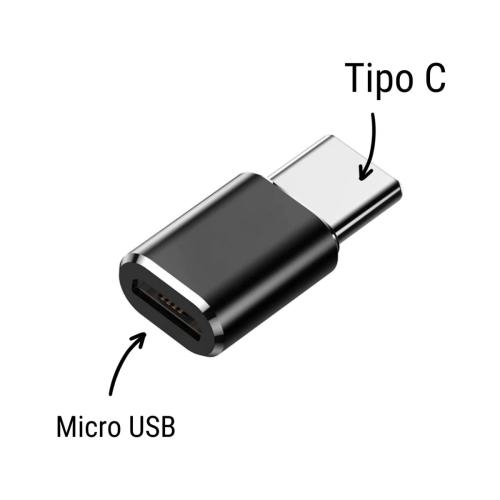 Adaptador OTG Tipo C Negro + Adaptador Micro USB