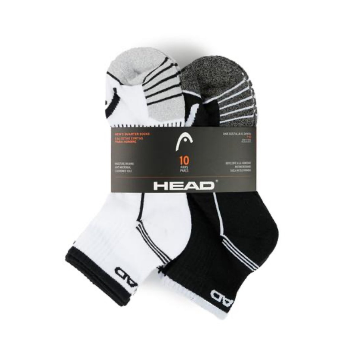 Pack de 2 calcetines de deporte DryMove™ - Negro/Rayas - HOMBRE