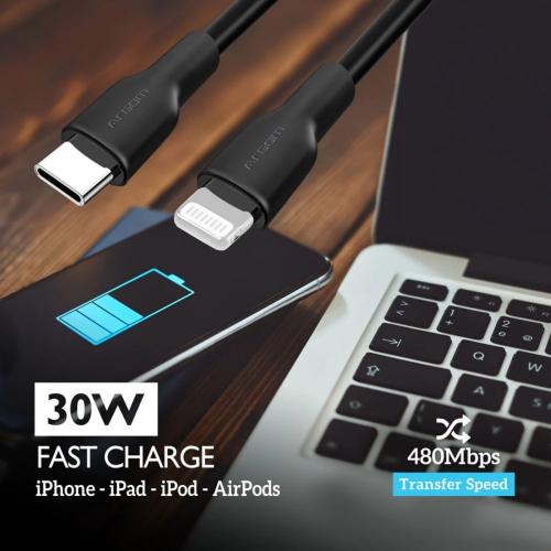 CABLE LIGHTNING UGREEN USB - C A LIGHTNING, CARGA RAPIDA, 1.5 METROS, IPHONE